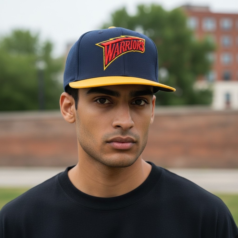 Mitchell & Ness Warriors Snapback Hat Mens OSFM Navy Yellow Retro Bolt RI20092